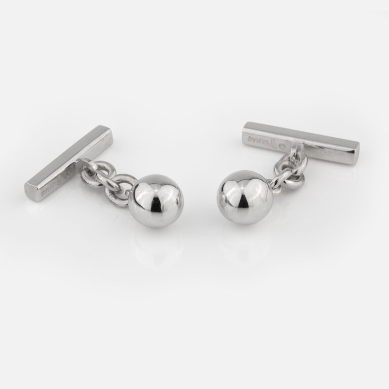 Botões punho modelo bolas em prata da Leitao & Irmão