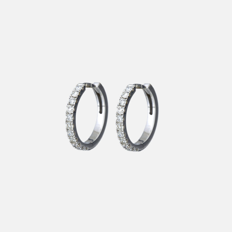 Par de argolas em ouro branco com diamantes da leitão & Irmão x Débora Montenegro