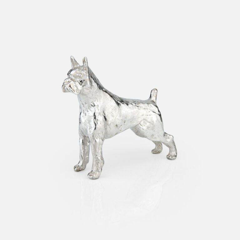 Boxer em prata da coleção cães da Leitão & Irmão