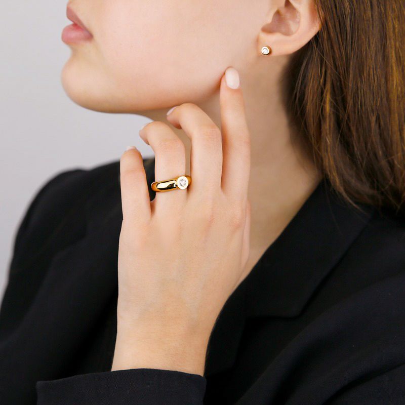 Anel One em ouro amarelo da leitão & Irmão