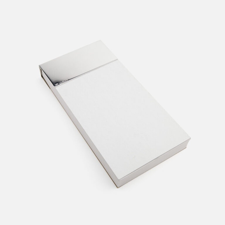 Porta blocos modelo liso em prata da Leitão & Irmão