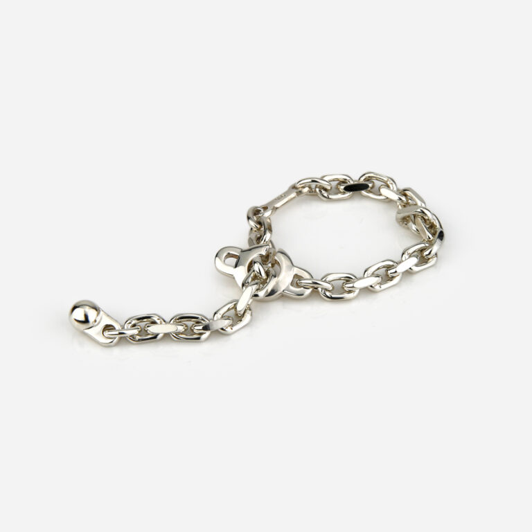 Porta chaves modelo corrente em prata da leitão & Irmão