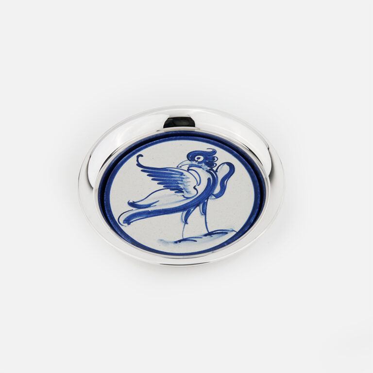 Coaster em prata e azulejo Português Desenho Fénix da leitão & Irmão