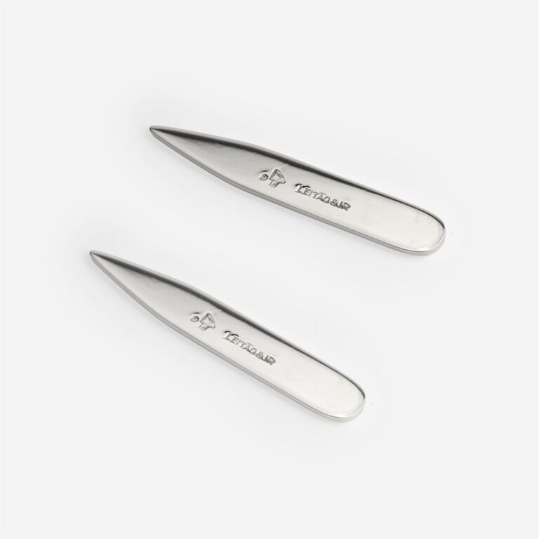 Par de esticadores de colarinho em prata da leitão & Irmão