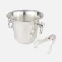 Balde de gelo com pinça em prata