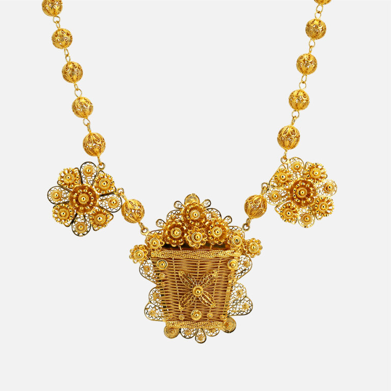 Colar Cesta em ouro amarelo de Filigrana da Leitão & Irmão