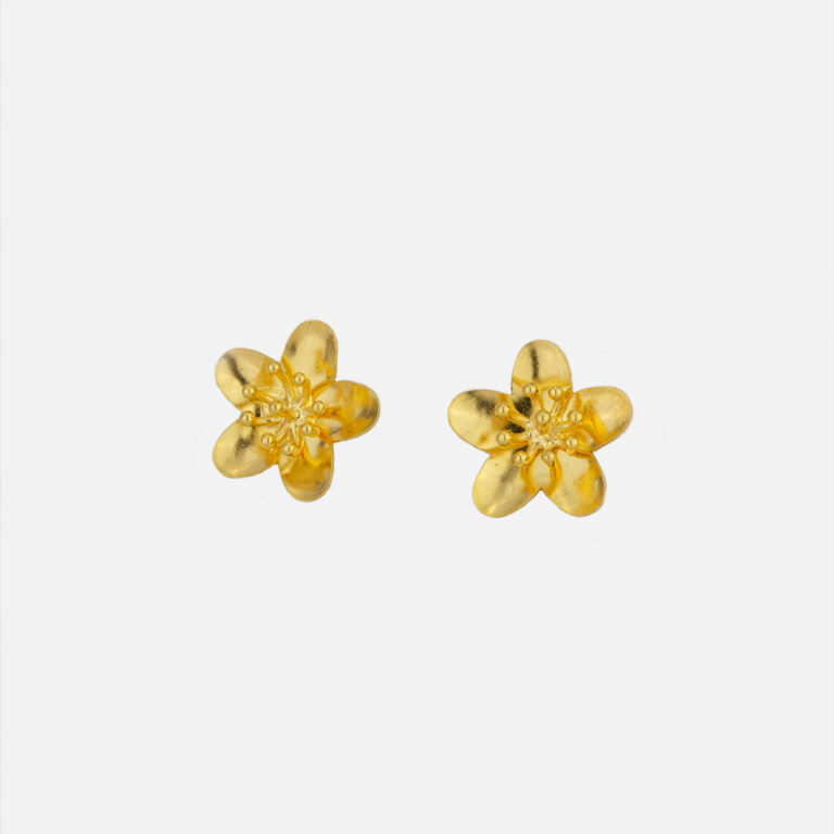 Par de brincos Flor em ouro da Leitão & Irmão