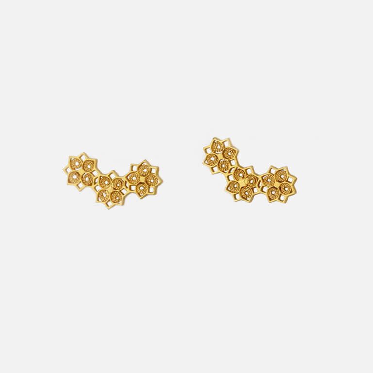 Par de brincos azulejos de filigrana em Leitão & Irmão