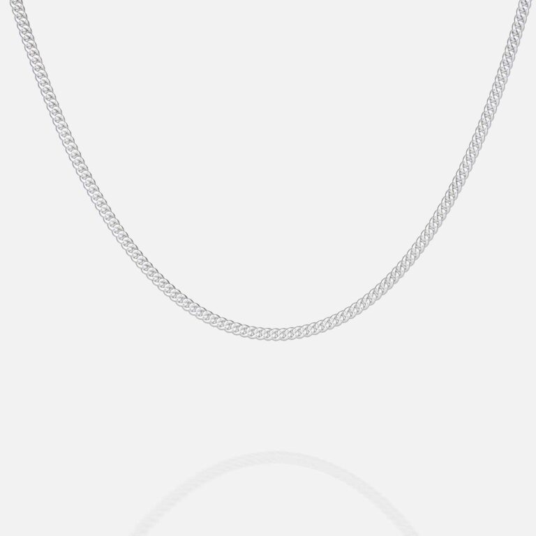 Fio de malha curb em prata da Leitão & Irmão