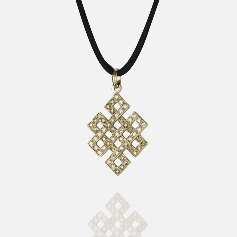 Pendente amor eterno em ouro e diamantes da coleção oriente da Leitão & Irmão