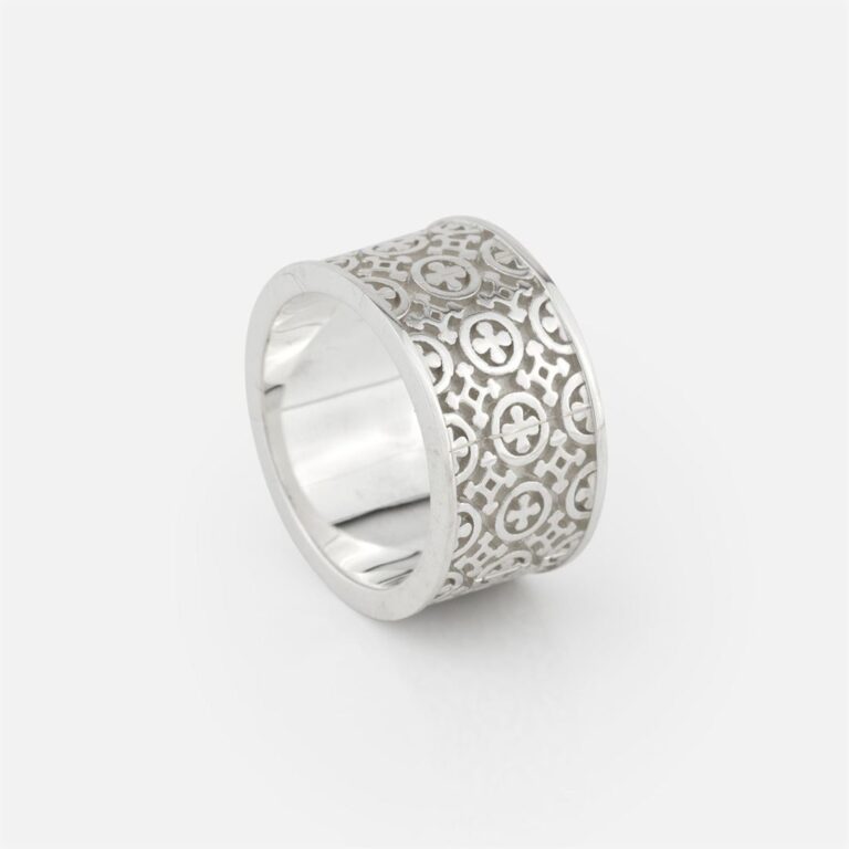 Anel em prata com motivo costa do castelo da coleção azulejo Português da leitão & Irmão.