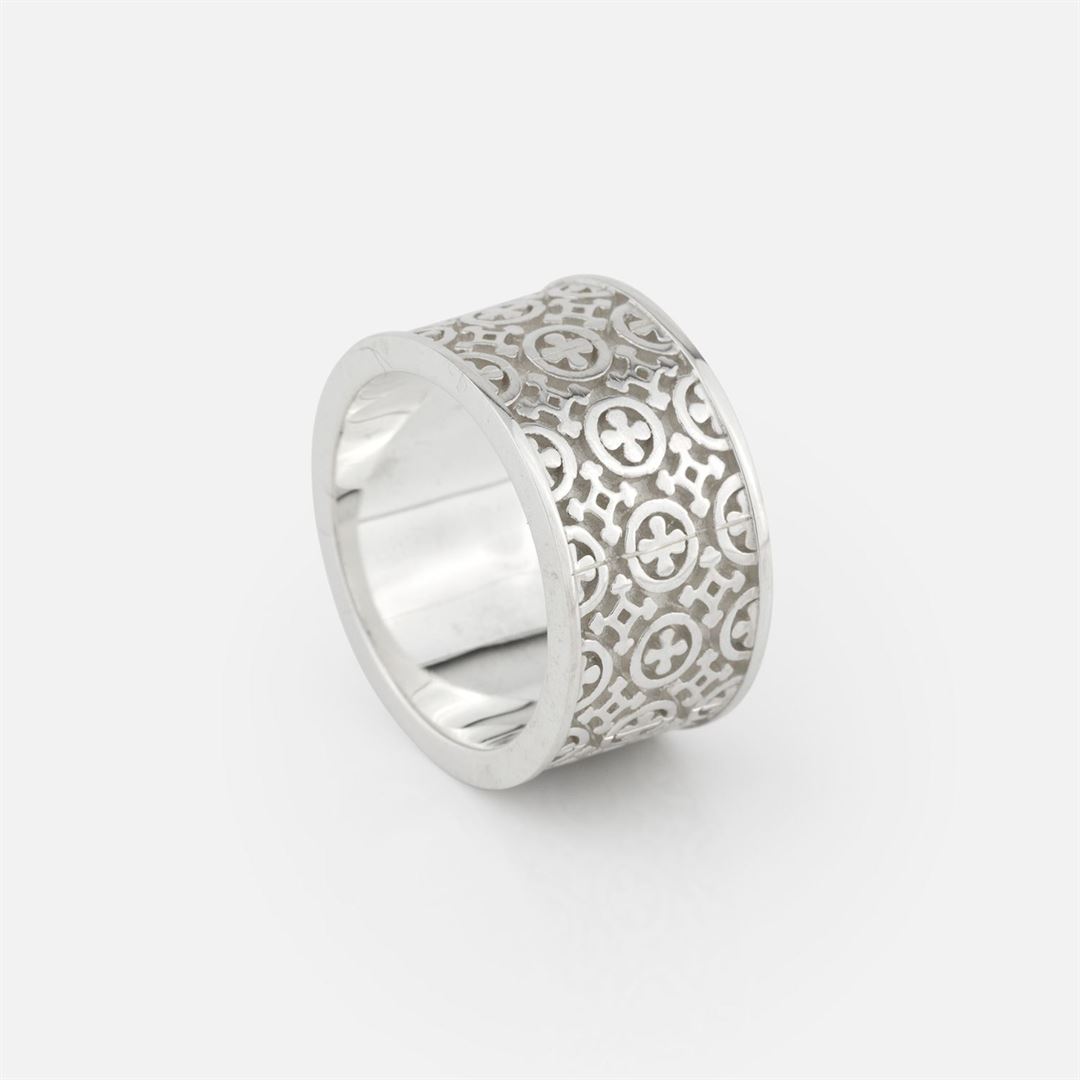 Anel em prata com motivo costa do castelo da coleção azulejo Português da leitão & Irmão.