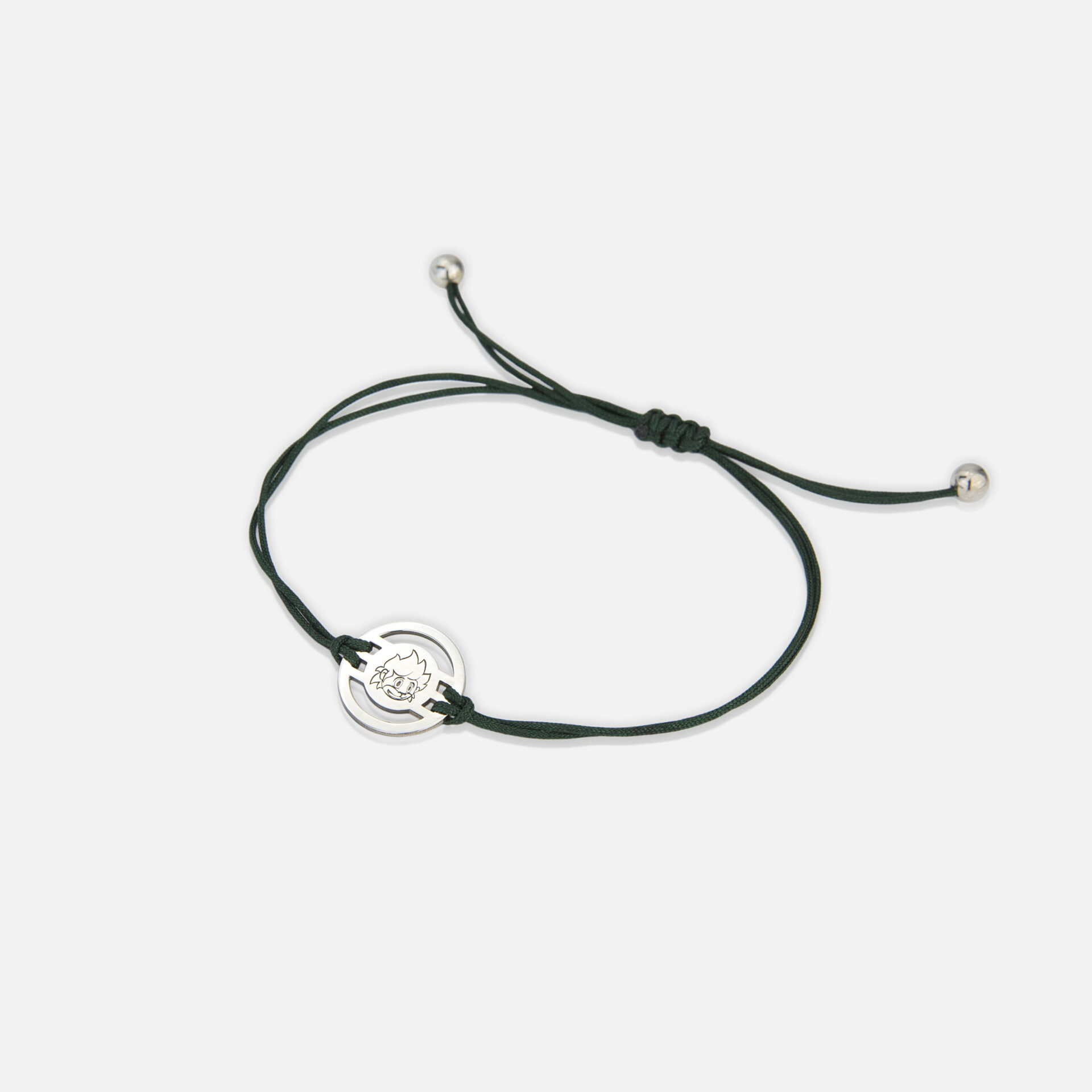 Pulseira jubas em prata com fio verde escuro Sporting CP Jewels da Leitão & Irmão