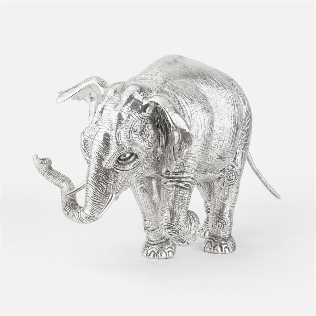 Elefante Hanno em prata da coleção excecionais da leitão & Irmão