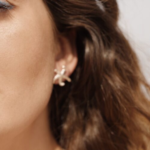 brincos estrela do mar em prata da Coleção Mar de prata da Leitão & Irmão