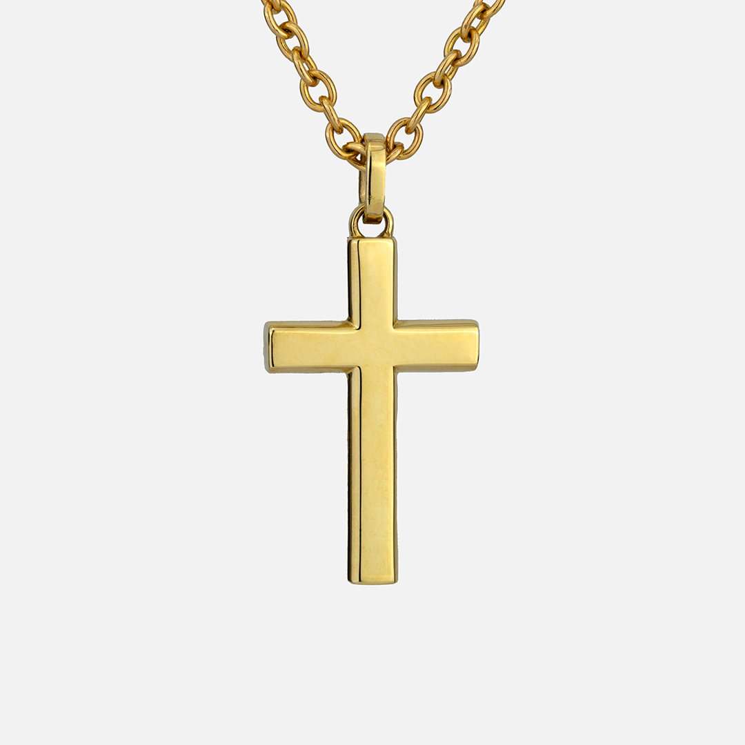 Fio e cruz em ouro amarelo da Leitão & Irmão