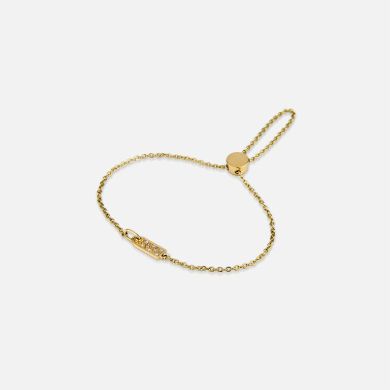 Pulseira em ouro e diamantes da coleção Tag Me da Leitão & Irmão