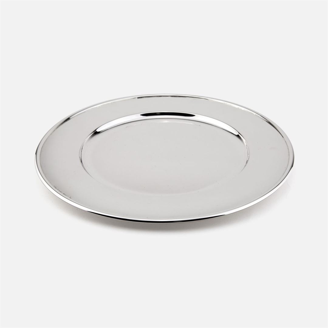 Prato marcador em prata modelo Liso da Leitão & Irmão