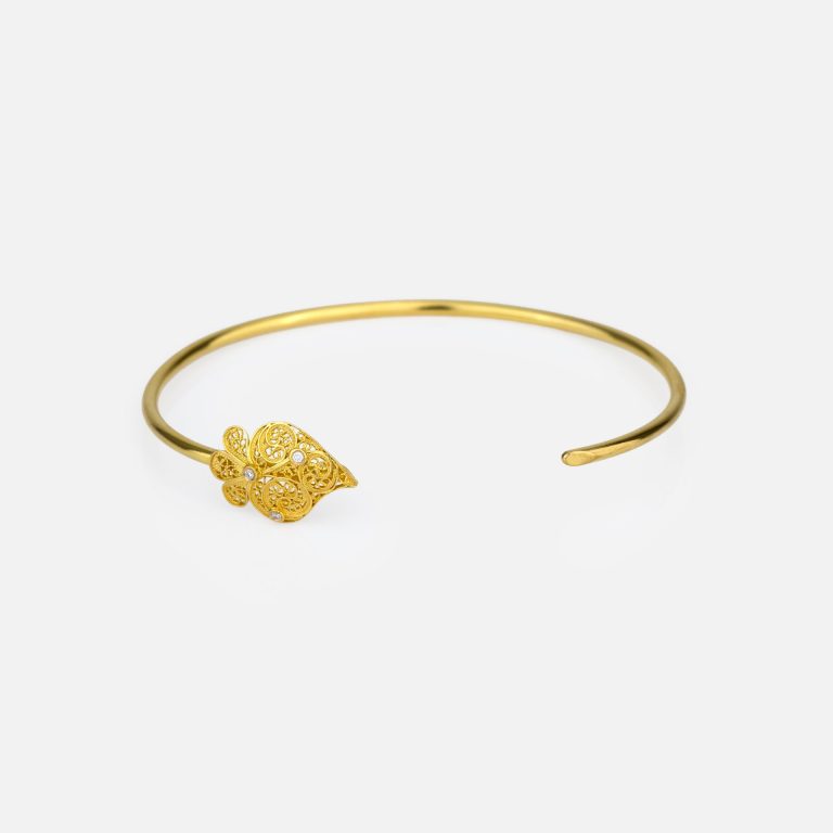 pulseira coração de Viana ouro diamantes