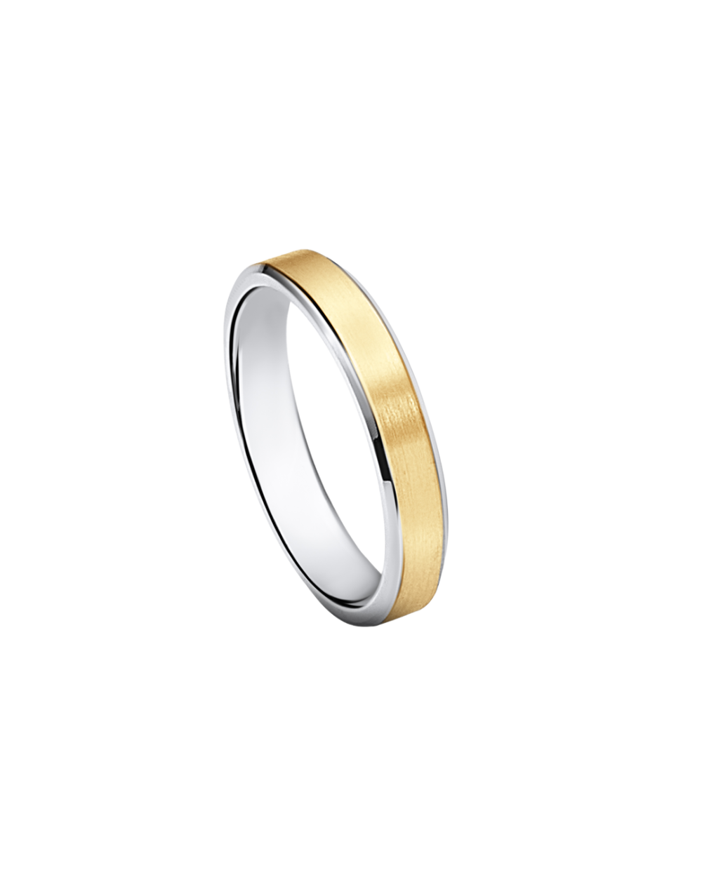 aliança em ouro amarelo e branco