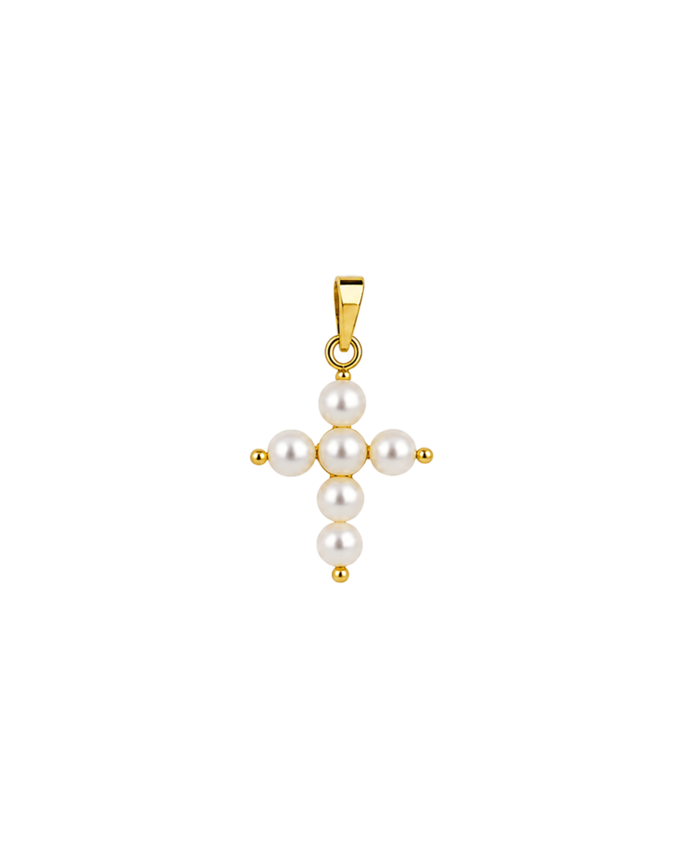 Cruz com pérolas em ouro